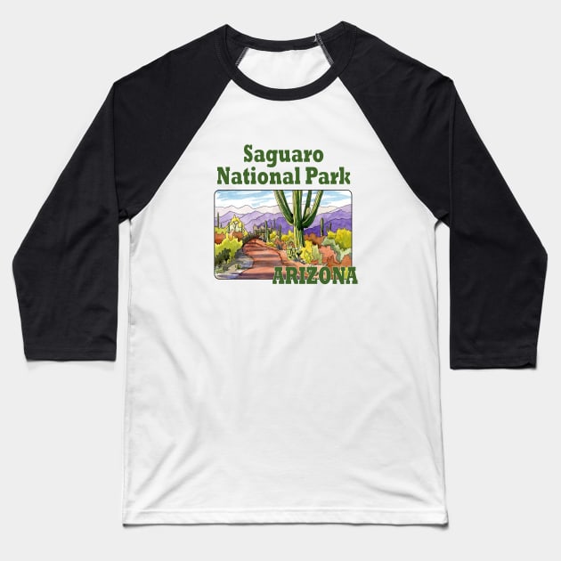 Saguaro National Park Arizona Baseball T-Shirt by MMcBuck